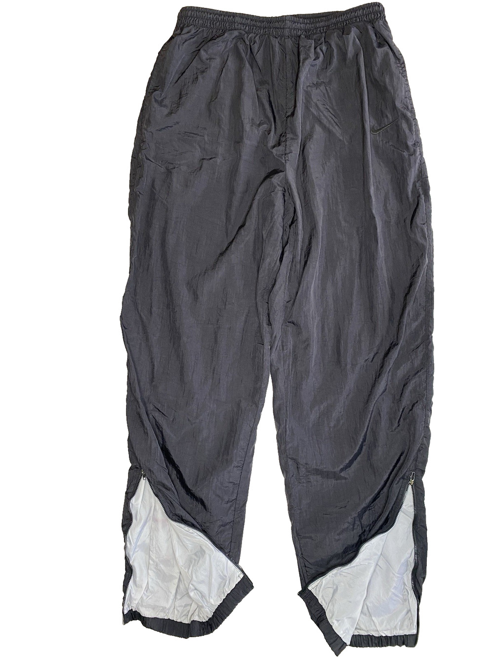 Nike Track Pants Adult Large Y2K Black Windbreaker 90s VINTAGE Retro Athleisure